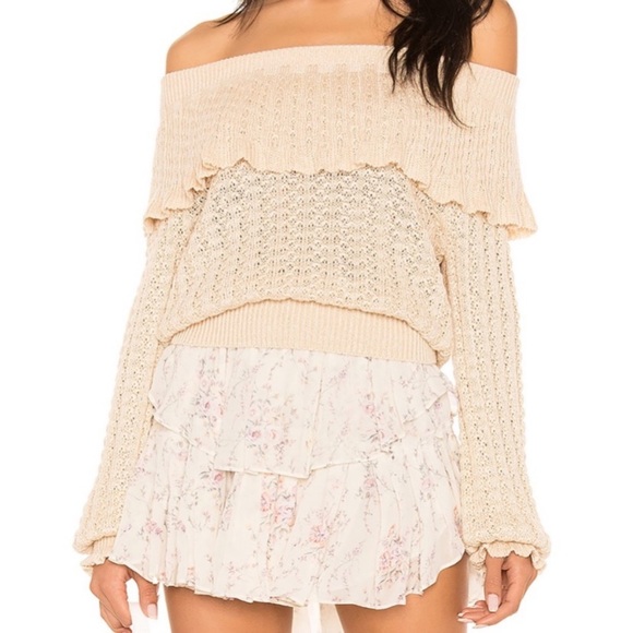 NEW Free People Crazy in Love Sweater in Golden Palm Small - Picture 2 of 6
